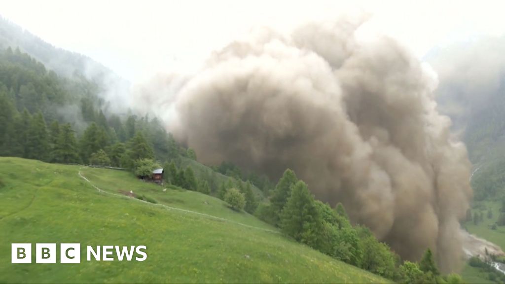 Glacier collapse swallows part of Swiss village