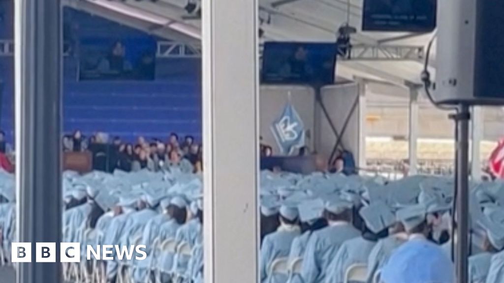 Columbia University president booed with ‘Free Mahmoud’ chants