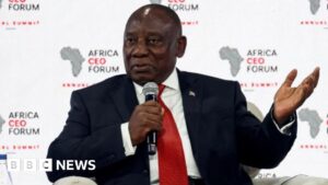 Cyril Ramaphosa says Afrikaners ‘running away’ from South Africa to US are ‘cowards’