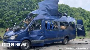 Nine reported killed in Russian strike on civilian bus in Ukraine
