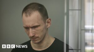 A Russian soldier takes the stand for an execution