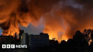Attack drones buzz for hours over Kyiv